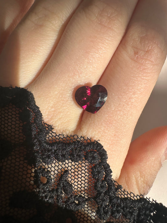 3.77ct Heart Shaped Rhodolite Garnet