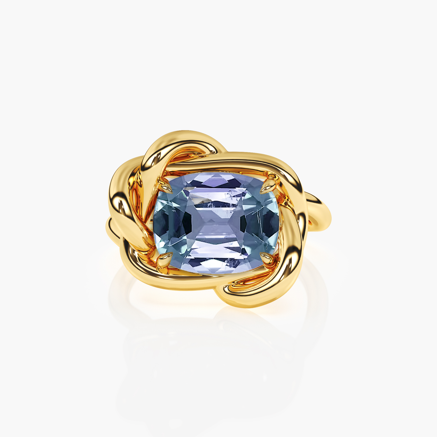 Sky Blue Infinity Knot Ring