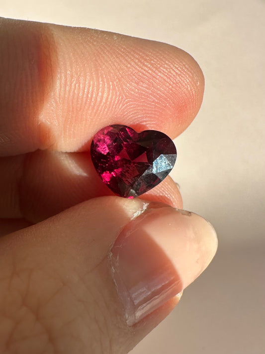 3.77ct Heart Shaped Rhodolite Garnet
