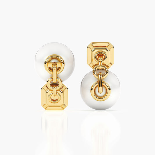 Champagne Sapphire and Pearl Disco Studs