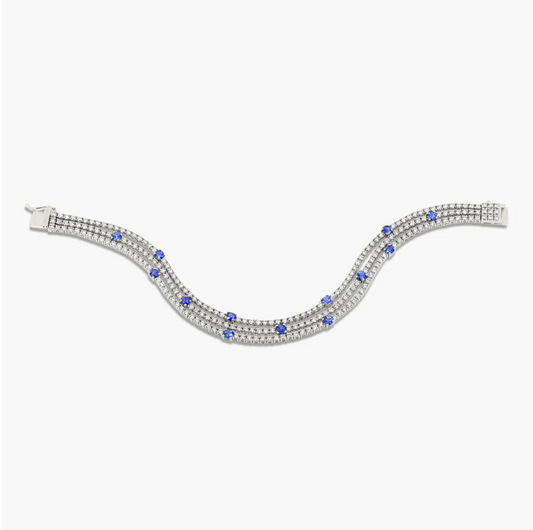 Blue Sapphire Polka Dot Tennis Bracelet