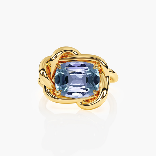 Sky Blue Infinity Knot Ring