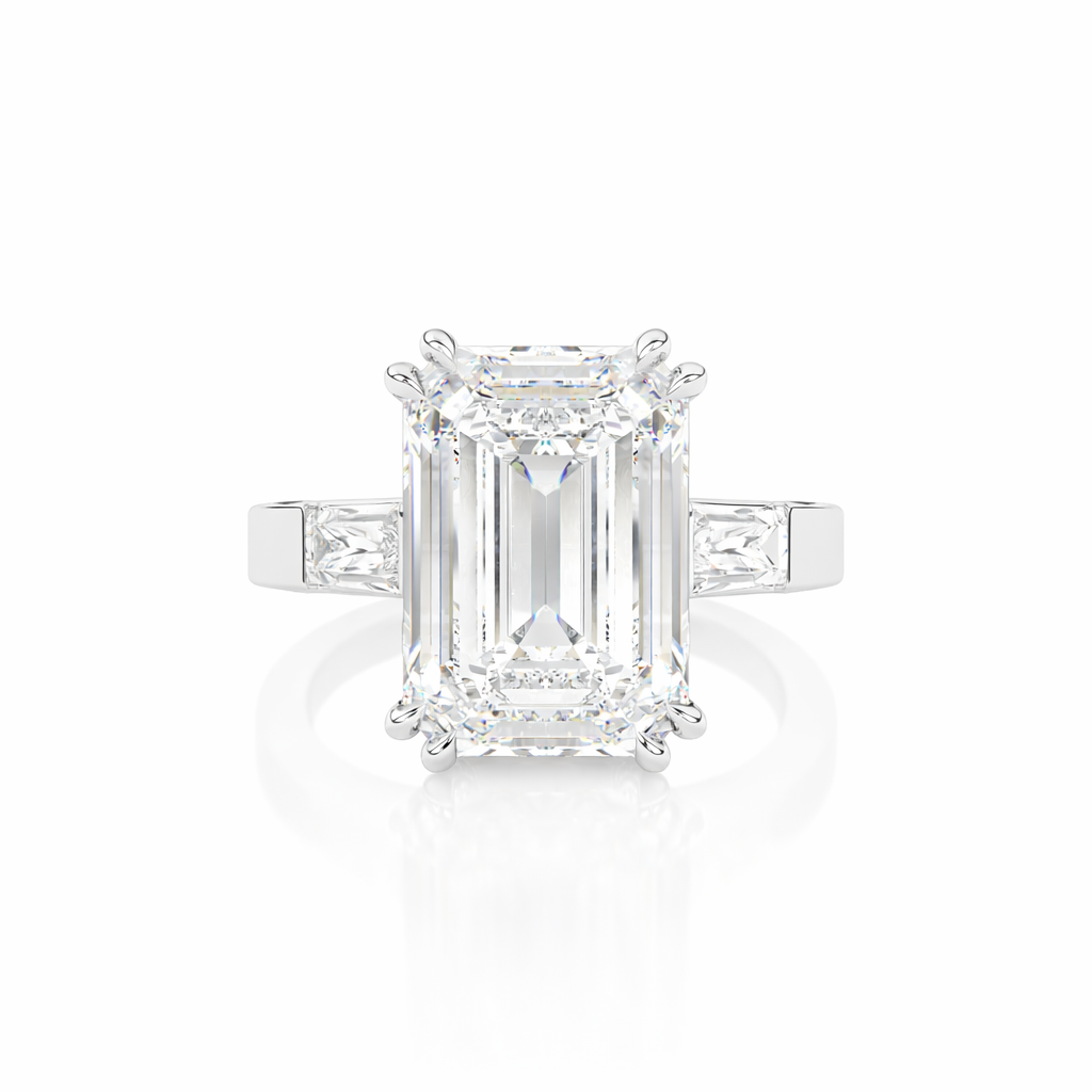 Emerald Cut Chain Link Engagement Ring