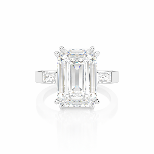 Emerald Cut Chain Link Engagement Ring