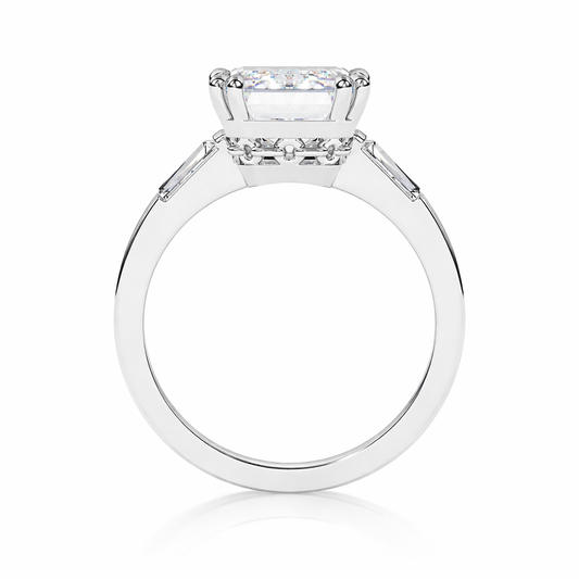 Emerald Cut Chain Link Engagement Ring
