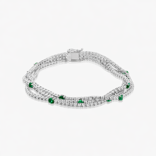 Emerald Polka Dot Tennis Bracelet