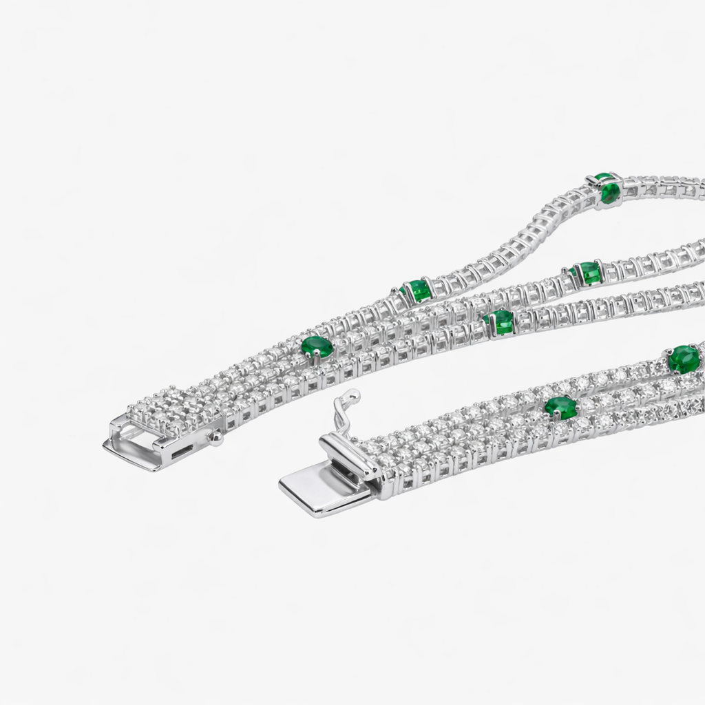 Emerald Polka Dot Tennis Bracelet