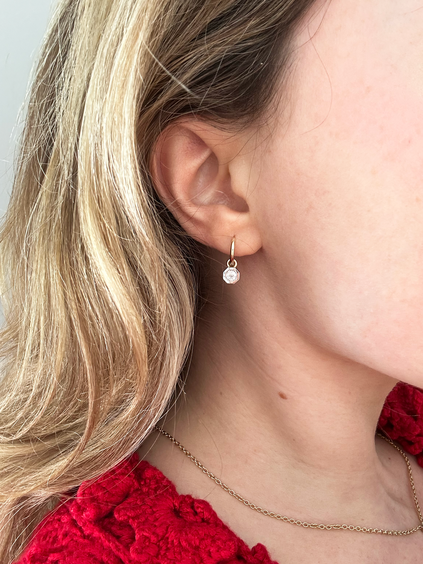 0.49ct Octagon Diamond Huggies