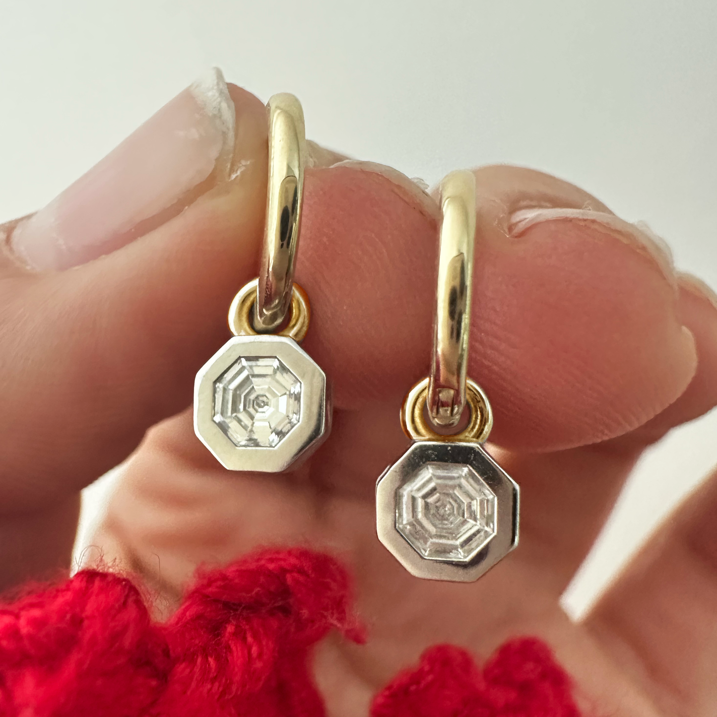 0.49ct Octagon Diamond Huggies