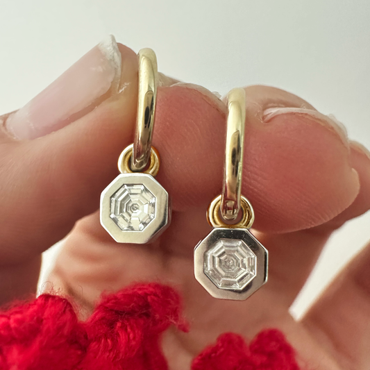 0.49ct Octagon Diamond Huggies