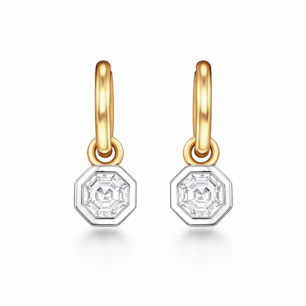 0.49ct Octagon Diamond Huggies