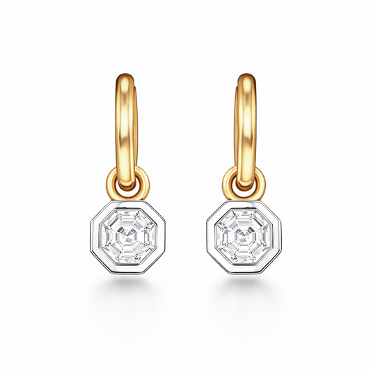 0.49ct Octagon Diamond Huggies