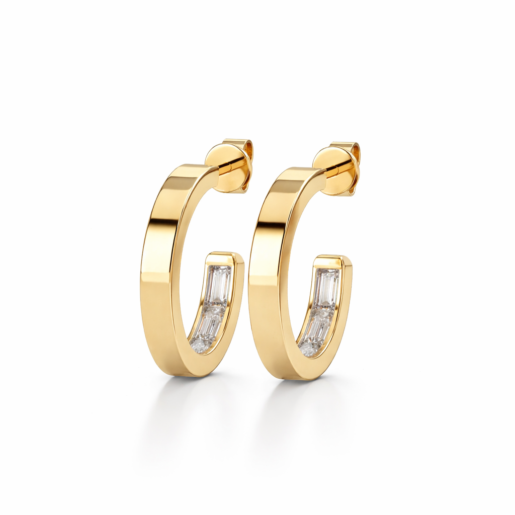 Inside Out Diamond Hoops
