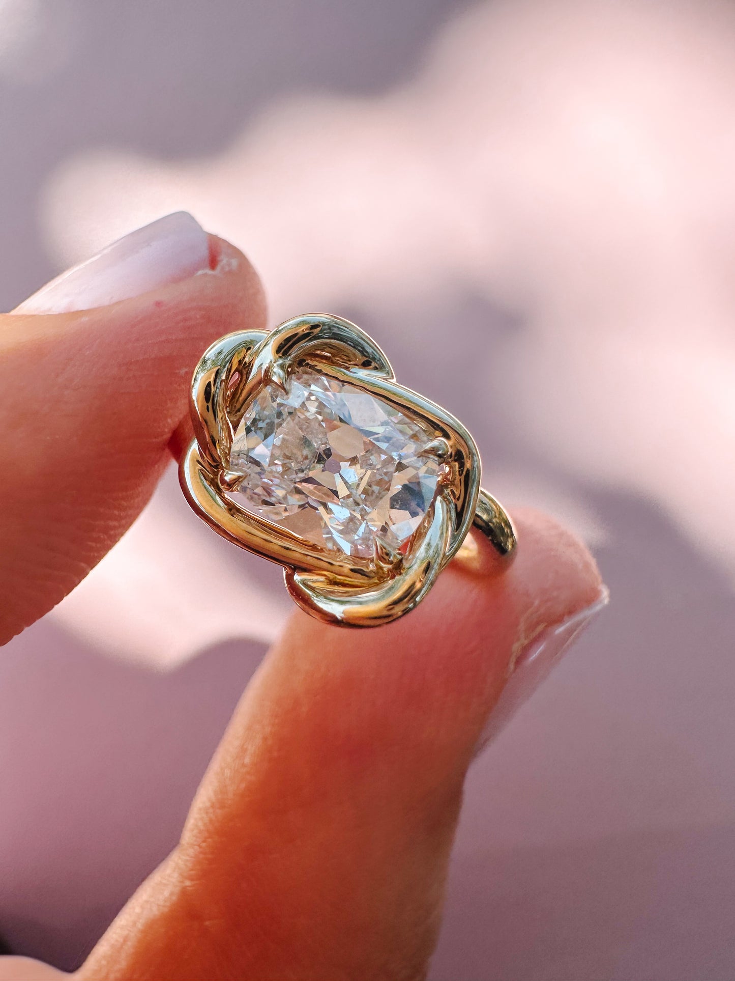 Petite Diamond Infinity Knot Ring