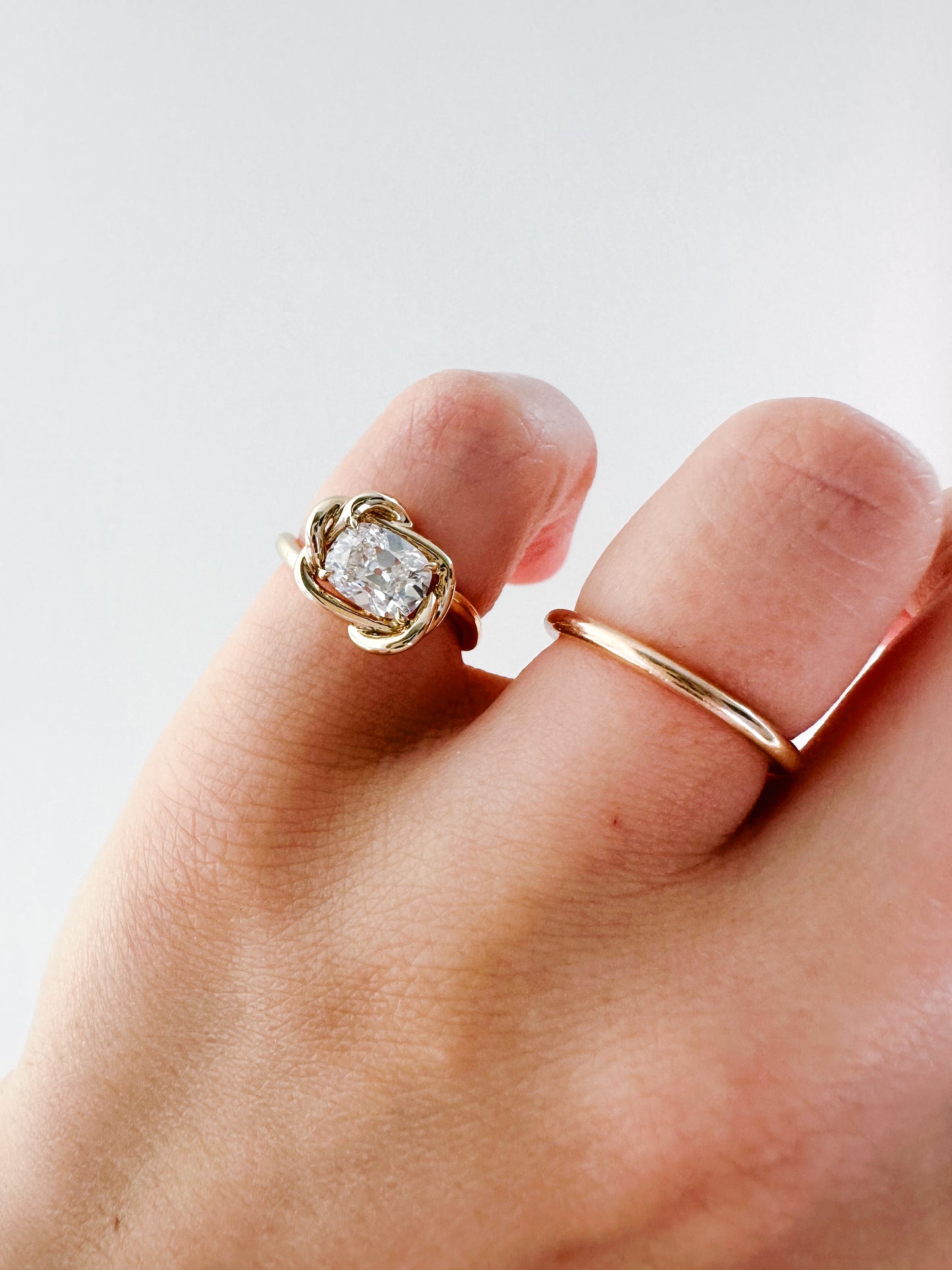 Petite Diamond Infinity Knot Ring