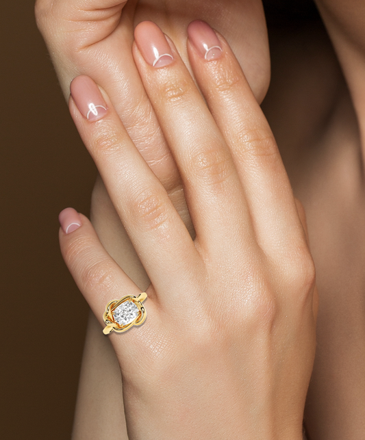 Petite Diamond Infinity Knot Ring