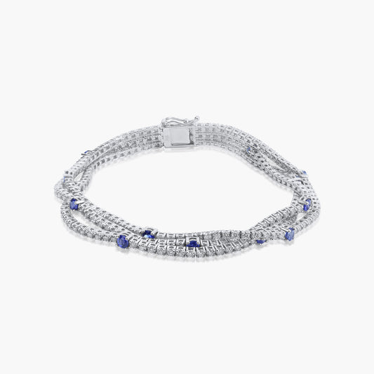 Blue Sapphire Polka Dot Tennis Bracelet