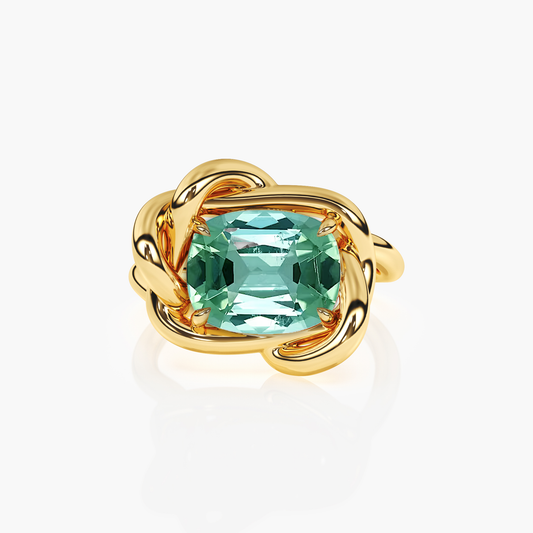 Seafoam Green Infinity Knot Ring