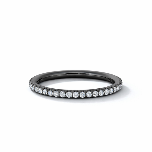 Slim French Pavé Set Diamond Wedding Band