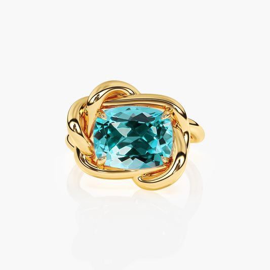 Turq Blue Infinity Knot Ring